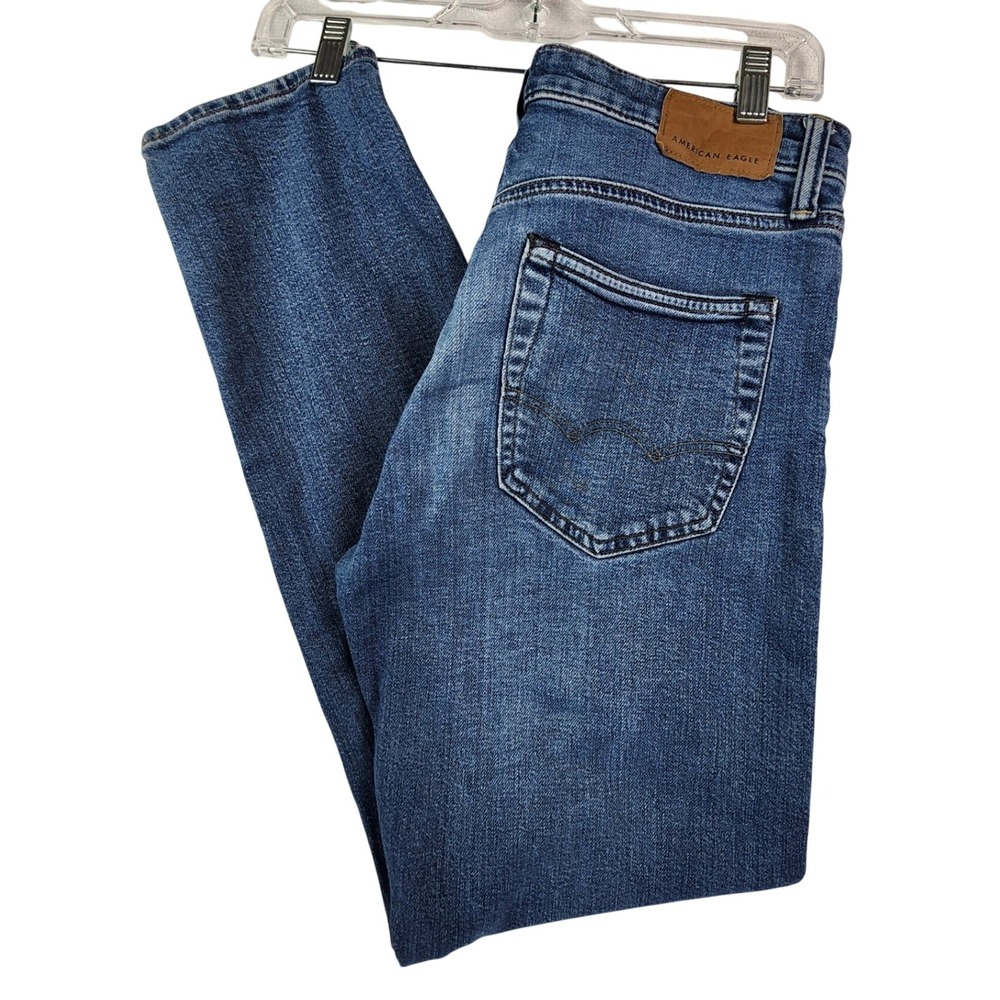 American Eagle 30x32 Blue Slim Straight Flex Jeans Casual Denim Classic Everyday